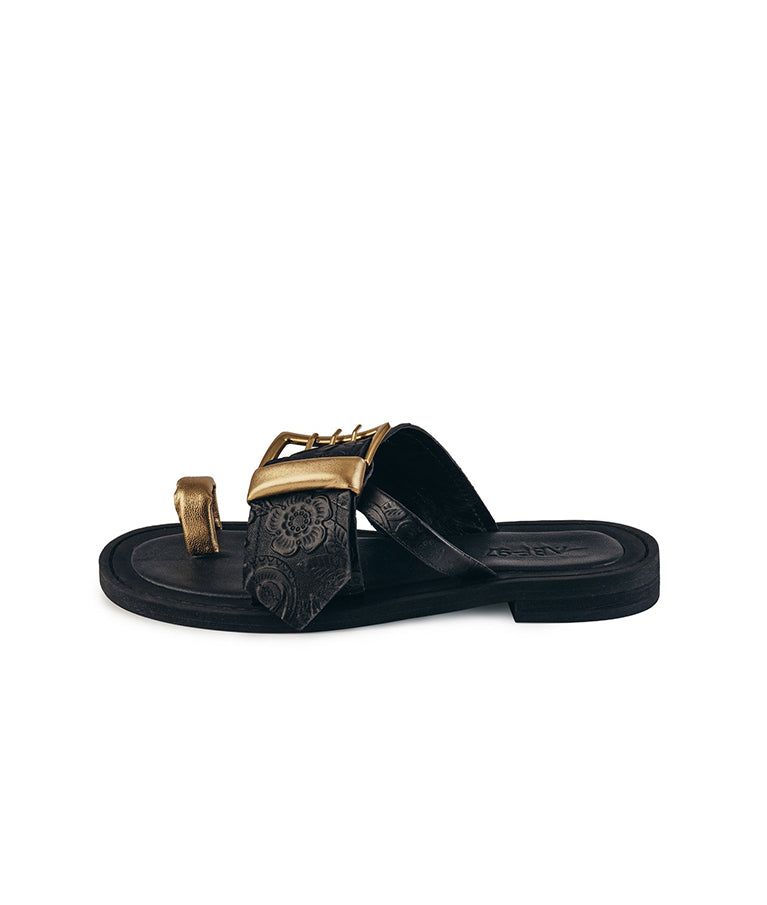 SANDÁLIA DE DEDO COM FIVELA