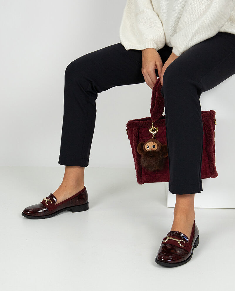 Mocassim envernizado de croco